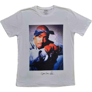 Tupac - Blue Bandana Uni Wht i gruppen MERCHANDISE / T-shirt / Hip Hop-Rap hos Bengans Skivbutik AB (5524815r)