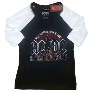 Ac/Dc - Hard As Rock Lady Bl/Wht Raglan:1 i gruppen MERCH / Minsishops-merch / Ac/Dc hos Bengans Skivbutik AB (5525351r)