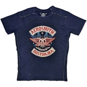 Aerosmith - Boston Pride Snow Wash Uni Navy i gruppen MERCH / T-Shirt / Rockoff_Nya April24 hos Bengans Skivbutik AB (5525783r)