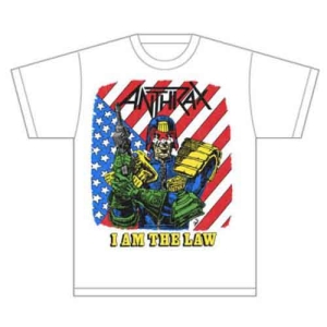 Anthrax - Vtge I Am The Law Uni Wht i gruppen MERCHANDISE / T-shirt / Metal hos Bengans Skivbutik AB (5526092)