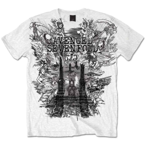 Avenged Sevenfold - Land Of Cain Uni Wht i gruppen MERCH / T-Shirt / Rockoff_Nya April24 hos Bengans Skivbutik AB (5526493r)