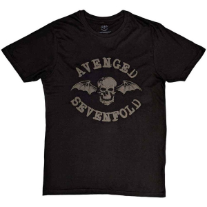 Avenged Sevenfold - Classic Deathbat Hi-Build Uni Bl i gruppen MERCH / T-Shirt / Rockoff_Nya April24 hos Bengans Skivbutik AB (5526512r)