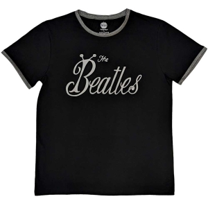 The Beatles - Bug Logo Ringer Uni Khaki i gruppen MERCH / T-Shirt / Rockoff_Nya April24 hos Bengans Skivbutik AB (5527409r)