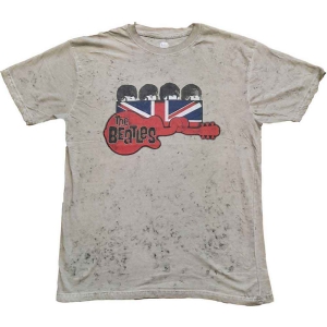 The Beatles - Guitar & Flag Snow Wash Uni Sand i gruppen MERCH / T-Shirt / Rockoff_Nya April24 hos Bengans Skivbutik AB (5527443r)