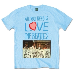 The Beatles - Aynil Playcards Uni Lht Blue i gruppen MERCHANDISE / T-shirt / Pop-Rock hos Bengans Skivbutik AB (5527621)