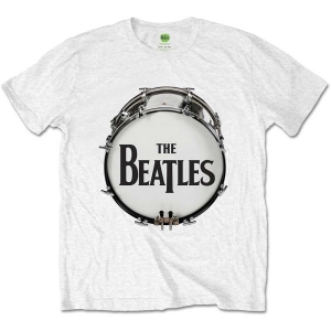 The Beatles - Original Drum Skin Uni Wht i gruppen MERCH / T-Shirt / Rockoff_Nya April24 hos Bengans Skivbutik AB (5527815r)