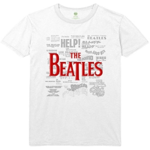 The Beatles - Titles & Logos Uni Wht i gruppen MERCH / T-Shirt / Rockoff_Nya April24 hos Bengans Skivbutik AB (5528969r)