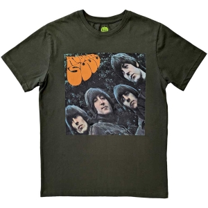 The Beatles - Rubber Soul Album Cover Uni Green i gruppen MERCH / T-Shirt / Rockoff_Nya April24 hos Bengans Skivbutik AB (5528972r)