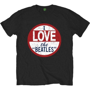 The Beatles - I Love The Beatles Single Print Uni Bl i gruppen MERCH / T-Shirt / Rockoff_Nya April24 hos Bengans Skivbutik AB (5529000r)