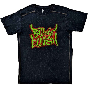 Billie Eilish - Graffiti Snow Wash Uni Bl i gruppen MERCH / T-Shirt / Rockoff_Nya April24 hos Bengans Skivbutik AB (5529461r)