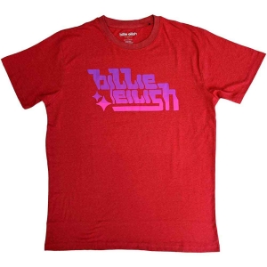 Billie Eilish - Purple Logo Ringer Uni Red i gruppen MERCH / T-Shirt / Rockoff_Nya April24 hos Bengans Skivbutik AB (5529482r)