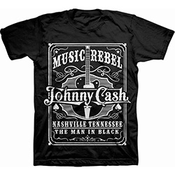 Johnny Cash - Music Rebel Uni Bl i gruppen MERCHANDISE / T-shirt / Country hos Bengans Skivbutik AB (5529790r)