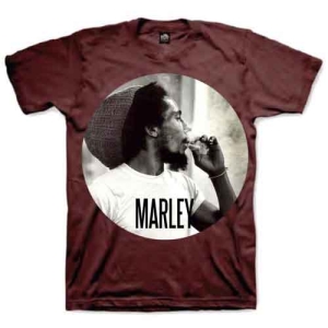 Bob Marley - Smokin Circle Uni Red i gruppen MERCHANDISE / T-shirt / Reggae hos Bengans Skivbutik AB (5529822r)