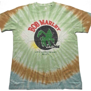 Bob Marley - 45Th Anniversary Uni Green Dip-Dye i gruppen MERCHANDISE / T-shirt / Reggae hos Bengans Skivbutik AB (5529841r)