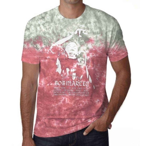 Bob Marley - Exodus Playlist Uni Red Dip-Dye i gruppen MERCHANDISE / T-shirt / Reggae hos Bengans Skivbutik AB (5529843r)