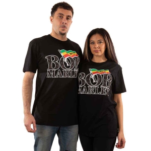 Bob Marley - Flag Logo Diamante Uni Bl i gruppen MERCHANDISE / T-shirt / Reggae hos Bengans Skivbutik AB (5529845r)