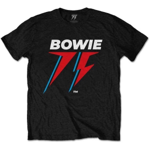 David Bowie - 75Th Logo Uni Bl i gruppen MERCH / T-Shirt / Rockoff_Nya April24 hos Bengans Skivbutik AB (5530221r)