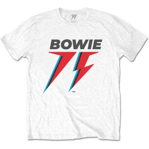 David Bowie - 75Th Logo Uni Wht i gruppen MERCH / T-Shirt / Rockoff_Nya April24 hos Bengans Skivbutik AB (5530222r)