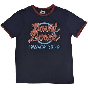 David Bowie - 1978 World Tour Ringer Uni Navy i gruppen MERCH / T-Shirt / Rockoff_Nya April24 hos Bengans Skivbutik AB (5530226r)