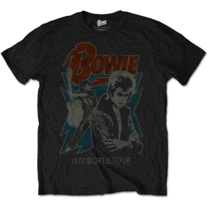 David Bowie - 1972 World Tour Uni Bl i gruppen MERCH / T-Shirt / Rockoff_Nya April24 hos Bengans Skivbutik AB (5530237r)