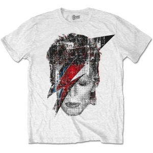 David Bowie - Halftone Flash Face Uni Wht i gruppen MERCH / T-Shirt / Rockoff_Nya April24 hos Bengans Skivbutik AB (5530244r)