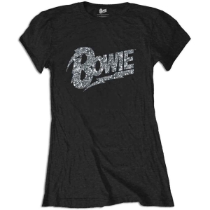 David Bowie - Flash Logo Diamante Lady Bl i gruppen MERCH / T-Shirt / Rockoff_Nya April24 hos Bengans Skivbutik AB (5530250r)