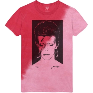 David Bowie - Aladdin Sane Uni Red Dip-Dye i gruppen MERCH / T-Shirt / Rockoff_Nya April24 hos Bengans Skivbutik AB (5530635r)