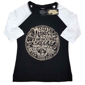 Creedence Clearwater Revival - Downonthecorner Lady Bl/Wht Raglan:1 i gruppen MERCH / T-Shirt / Rockoff_Nya April24 hos Bengans Skivbutik AB (5531069r)