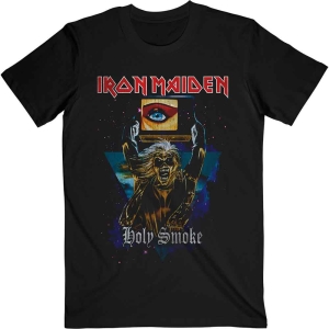 Iron Maiden - Holy Smoke Space Triangle Uni Bl i gruppen MERCH / T-Shirt / Rockoff_Nya April24 hos Bengans Skivbutik AB (5532249r)