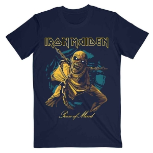 Iron Maiden - Pom Gold Eddie Uni Navy i gruppen MERCH / T-Shirt / Rockoff_Nya April24 hos Bengans Skivbutik AB (5532286r)