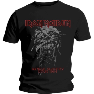 Iron Maiden - World Slavery 1984 Tour Uni Bl i gruppen MERCH / T-Shirt / Rockoff_Nya April24 hos Bengans Skivbutik AB (5532355r)