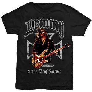 Lemmy - Iron Cross Stone Deaf Forever Uni Bl i gruppen MERCH / T-Shirt / Rockoff_Nya April24 hos Bengans Skivbutik AB (5532710r)