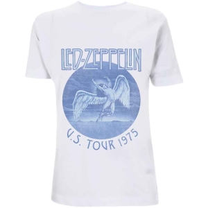 Led Zeppelin - Tour '75 Blue Wash Uni Wht i gruppen MERCH / T-Shirt / Rockoff_Nya April24 hos Bengans Skivbutik AB (5532715r)