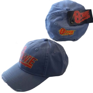 David Bowie - Flash Logo Denim Baseball C i gruppen MERCHANDISE / Merch / Pop-Rock hos Bengans Skivbutik AB (5532899)