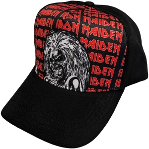 Iron Maiden - Eddie Logo Repeat Bl Baseball C i gruppen MERCHANDISE / Merch / Metal hos Bengans Skivbutik AB (5532945)