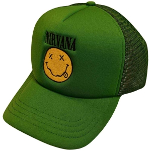 Nirvana - Logo & Smiley Green Mesh-Back C i gruppen MERCHANDISE / Merch / Metal hos Bengans Skivbutik AB (5532978)