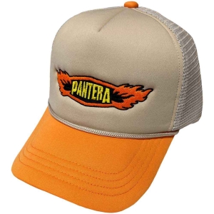 Pantera - Flames Logo Sand/Orange Mesh-Back C i gruppen MERCHANDISE / Merch / Metal hos Bengans Skivbutik AB (5532982)