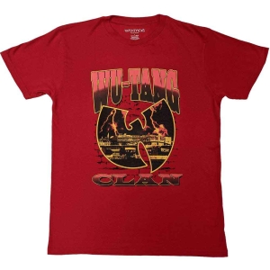 Wu-Tang Clan - Brick Wall Uni Red i gruppen MERCH / T-Shirt / Rockoff_Nya April24 hos Bengans Skivbutik AB (5533312r)