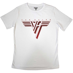 Van Halen - Classic Red Logo Lady Wht i gruppen MERCH / T-Shirt / Rockoff_Nya April24 hos Bengans Skivbutik AB (5533586r)