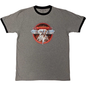 Van Halen - Circle Logo Ringer Uni Grey i gruppen MERCH / T-Shirt / Rockoff_Nya April24 hos Bengans Skivbutik AB (5533596r)