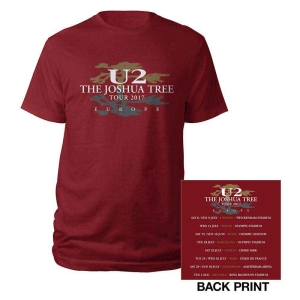 U2 - Joshua Tree Dates 2017 Uni Maroon  2 i gruppen MERCHANDISE / T-shirt / Pop-Rock hos Bengans Skivbutik AB (5533660)