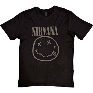 Nirvana - Black Smiley Hi-Build Uni Bl i gruppen MERCH / T-Shirt / Rockoff_Nya April24 hos Bengans Skivbutik AB (5534151r)