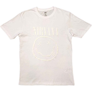 Nirvana - White Smiley Hi-Build Uni Wht i gruppen MERCH / T-Shirt / Rockoff_Nya April24 hos Bengans Skivbutik AB (5534155r)