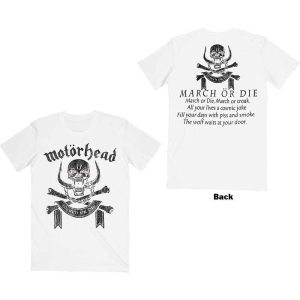 Motorhead - March Or Die Uni Wht i gruppen MERCH / T-Shirt / Rockoff_Nya April24 hos Bengans Skivbutik AB (5534474r)