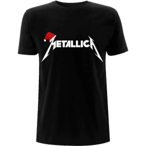 Metallica - Santa Hat Logo Uni Bl i gruppen MERCH / T-Shirt / Rockoff_Nya April24 hos Bengans Skivbutik AB (5535002r)