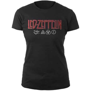 Led Zeppelin - Logo & Symbols Lady Bl i gruppen MERCH / T-Shirt / Rockoff_Nya April24 hos Bengans Skivbutik AB (5535313r)