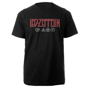 Led Zeppelin - Logo & Symbols Uni Bl i gruppen MERCH / T-Shirt / Rockoff_Nya April24 hos Bengans Skivbutik AB (5535314r)