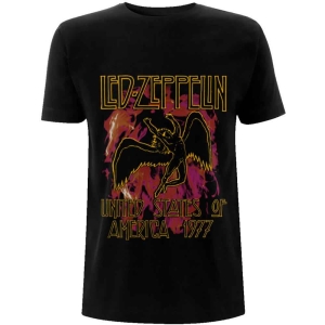 Led Zeppelin - Black Flames Uni Bl i gruppen MERCH / T-Shirt / Rockoff_Nya April24 hos Bengans Skivbutik AB (5535322r)