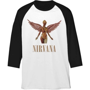 Nirvana - Triangle In Utero Uni Wht/Bl Raglan: i gruppen MERCH / T-Shirt / Rockoff_Nya April24 hos Bengans Skivbutik AB (5535343r)