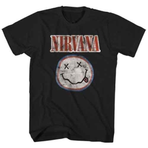 Nirvana - Distressed Logo Uni Bl i gruppen MERCH / T-Shirt / Rockoff_Nya April24 hos Bengans Skivbutik AB (5535345r)